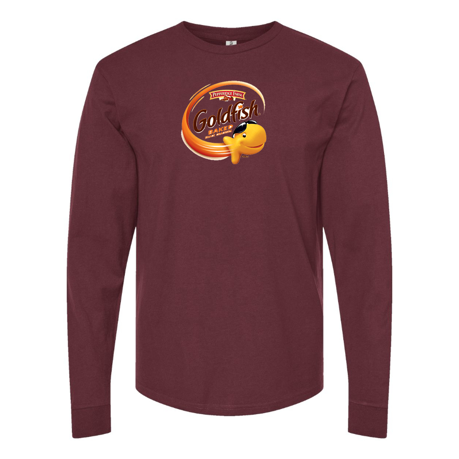 Men's Goldfish Logo Cotton Long Sleeve T-Shirt