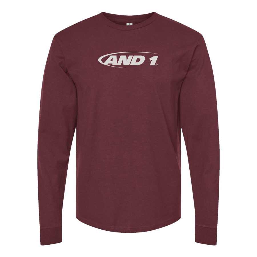 Men's AND1 Logo Cotton Long Sleeve T-Shirt