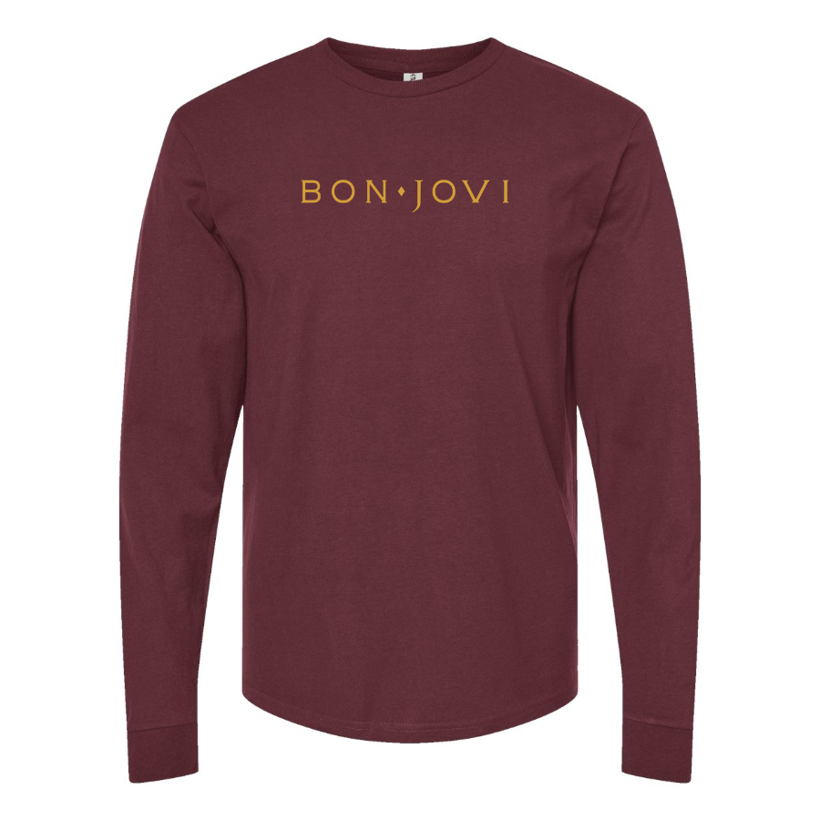 Men's Bon Jovi Logo Cotton Long Sleeve T-Shirt