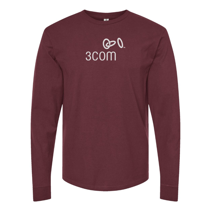 Men's 3Com Logo Cotton Long Sleeve T-Shirt