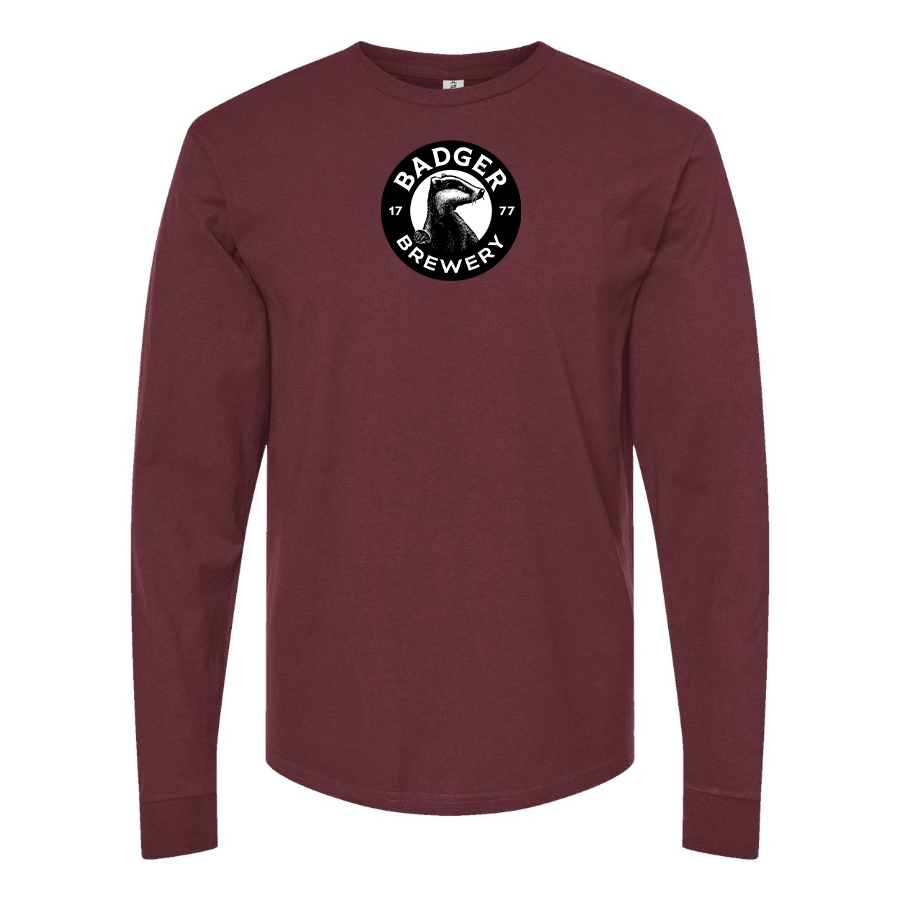 Men's Badger Brewery Logo Cotton Long Sleeve T-Shirt