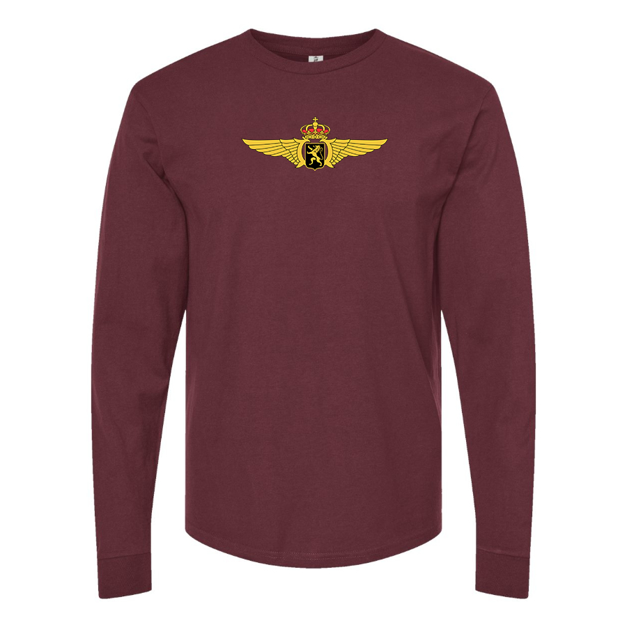 Men's Belgian Air Force Logo Cotton Long Sleeve T-Shirt