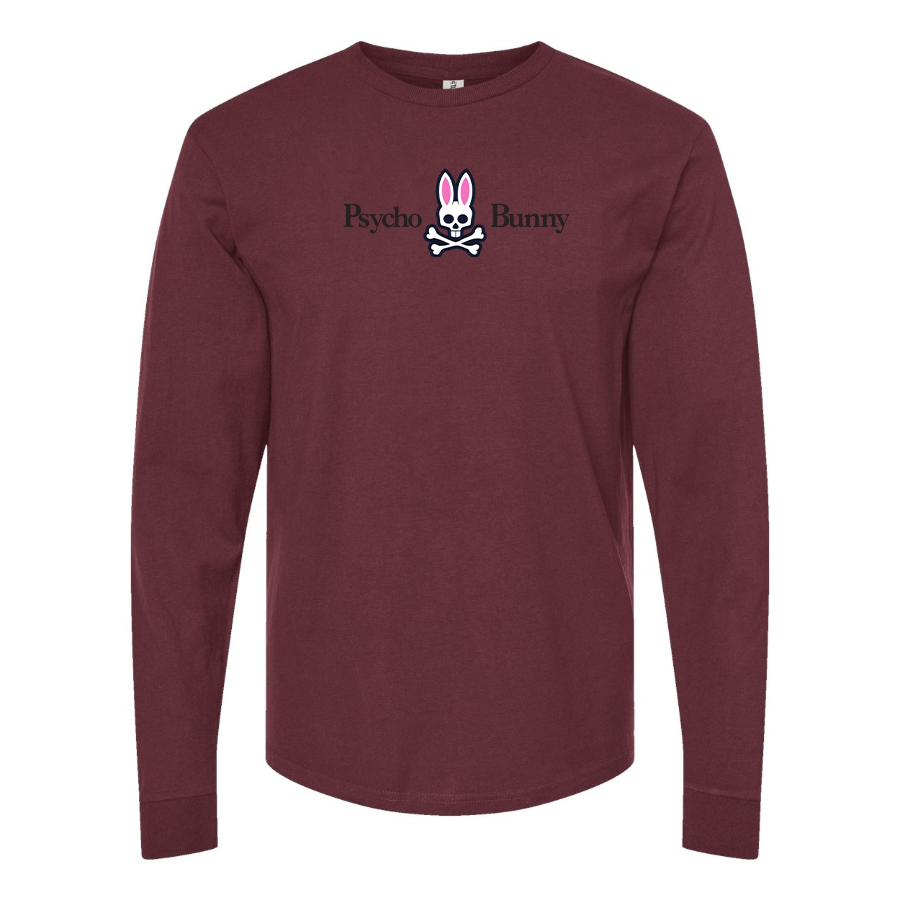 Men's Psycho Bunny Logo Cotton Long Sleeve T-Shirt