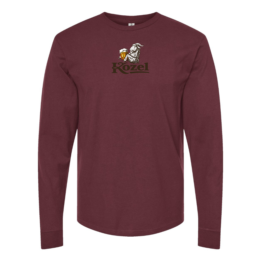 Men's Velkopopovicky Kozel Logo Cotton Long Sleeve T-Shirt