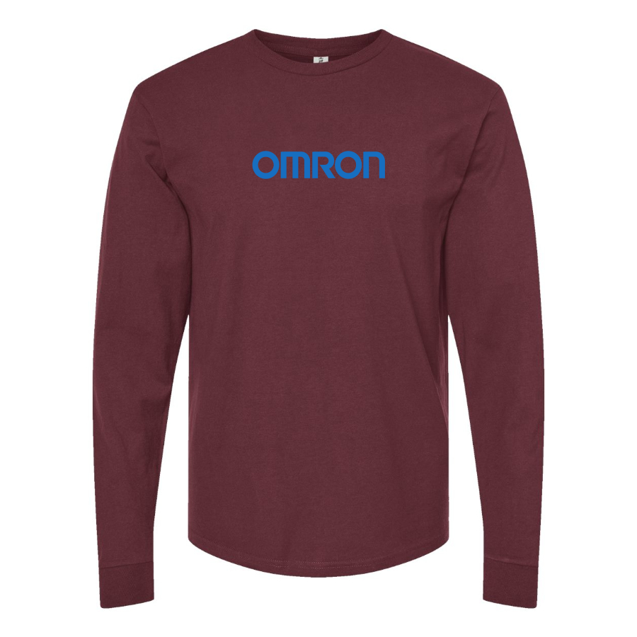 Men's Omron Logo Cotton Long Sleeve T-Shirt
