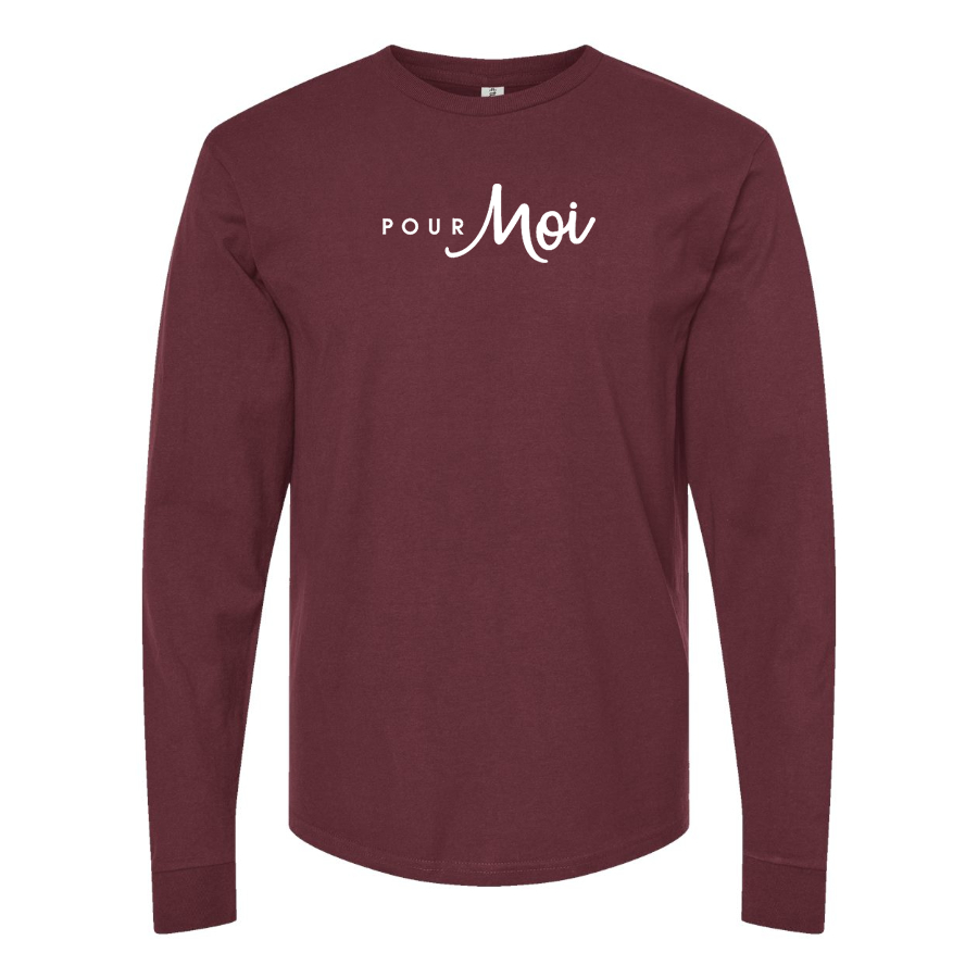 Men's  Pour Moi Logo  Cotton Long Sleeve T-Shirt