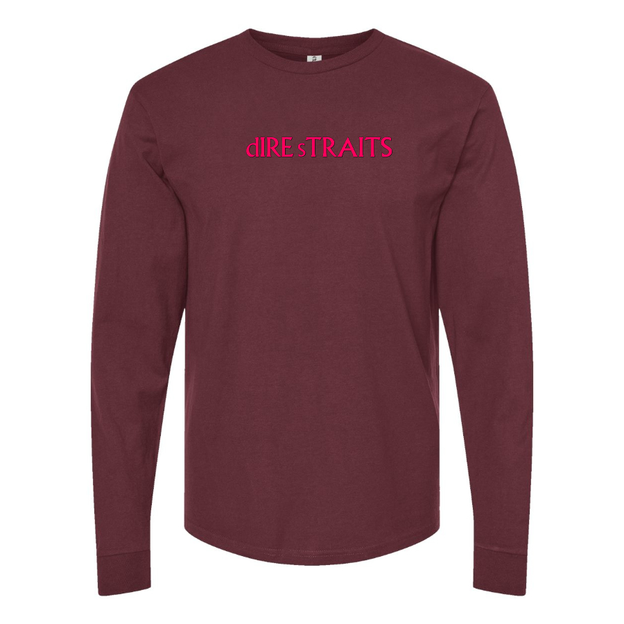 Men's Dire Straits  Logo Cotton Long Sleeve T-Shirt