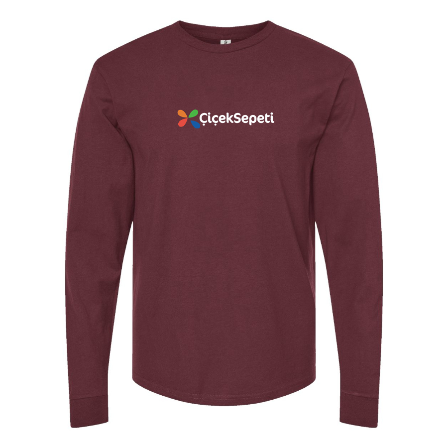 Men's Ciceksepeti Logo Cotton Long Sleeve T-Shirt