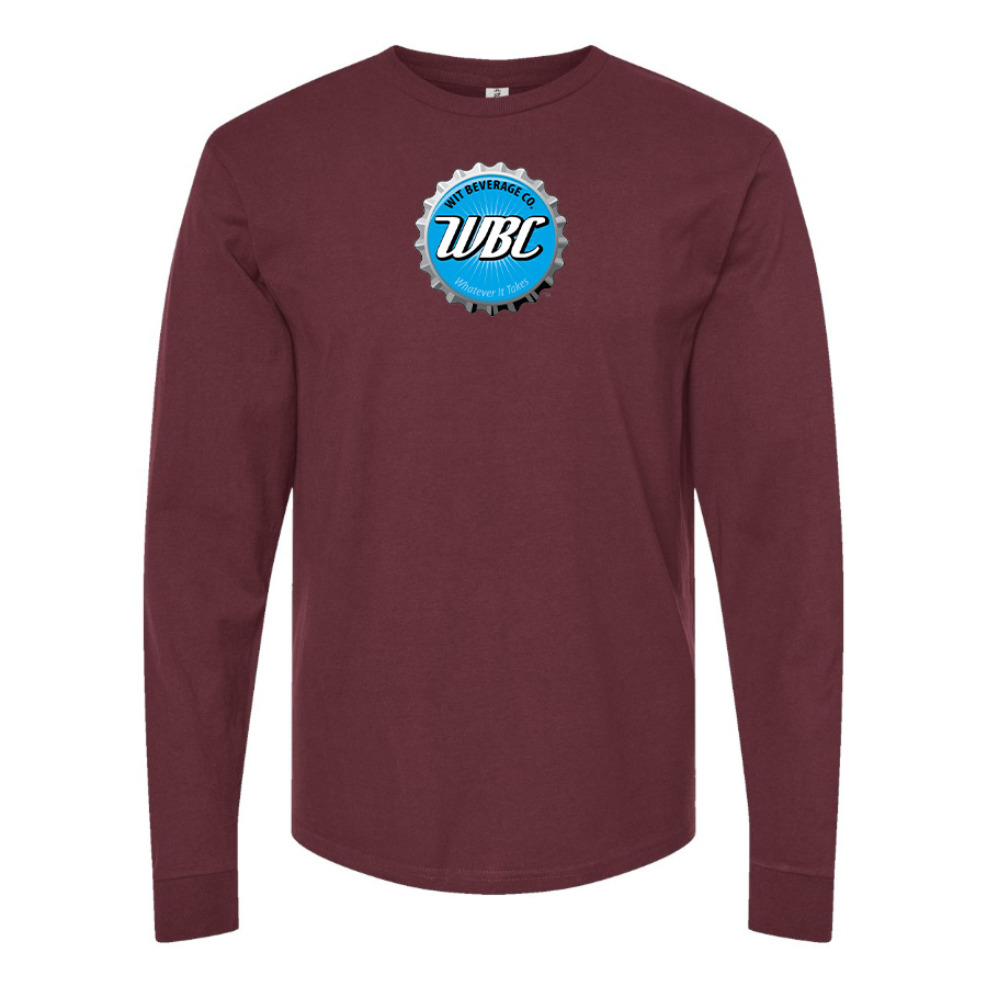 Men's Wit Beverage Company Logo Cotton Long Sleeve T-Shirt