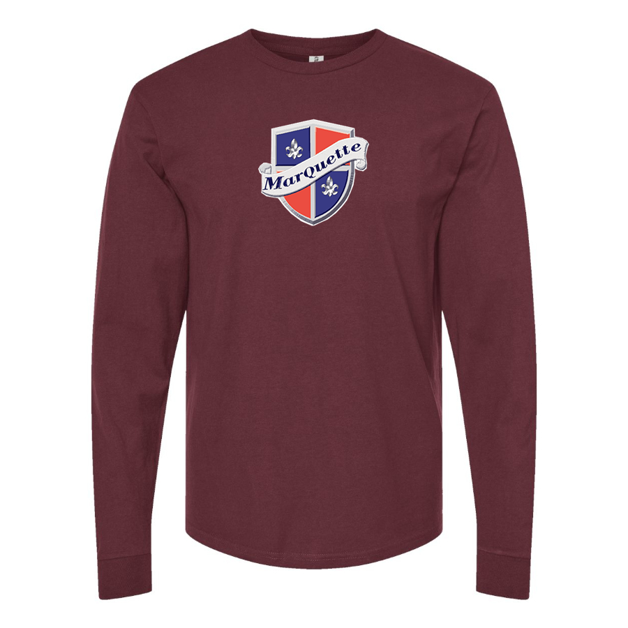 Men's Marquette Logo Cotton Long Sleeve T-Shirt