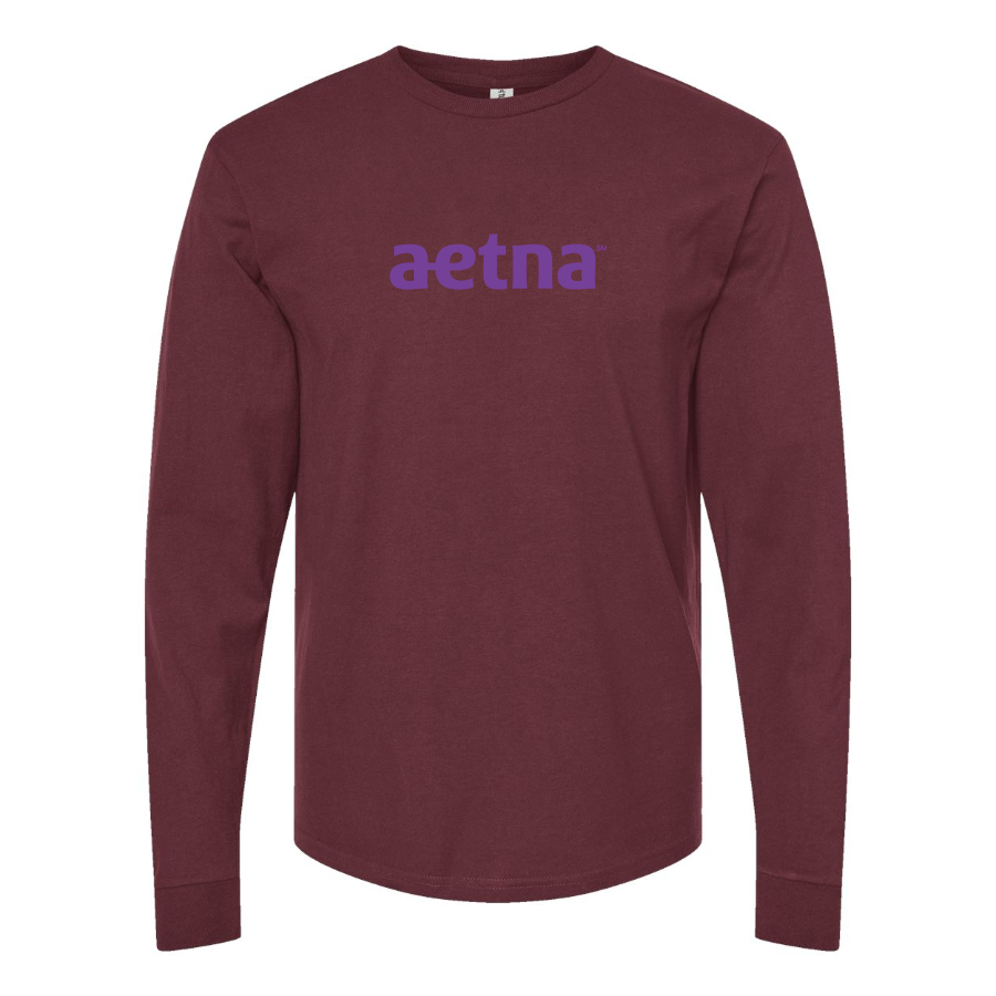 Men's Aetna Logo Cotton Long Sleeve T-Shirt