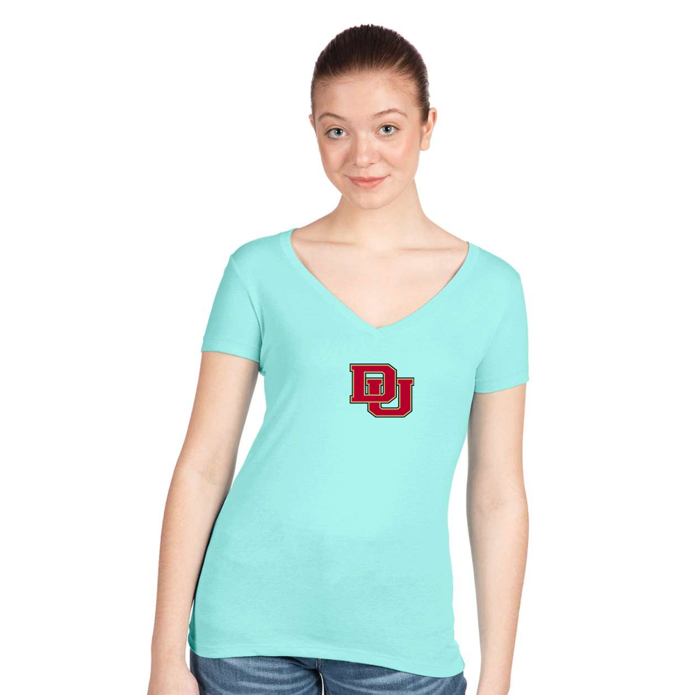 Women's Denver Pioneers  Next Level V-Neck T-Shirt