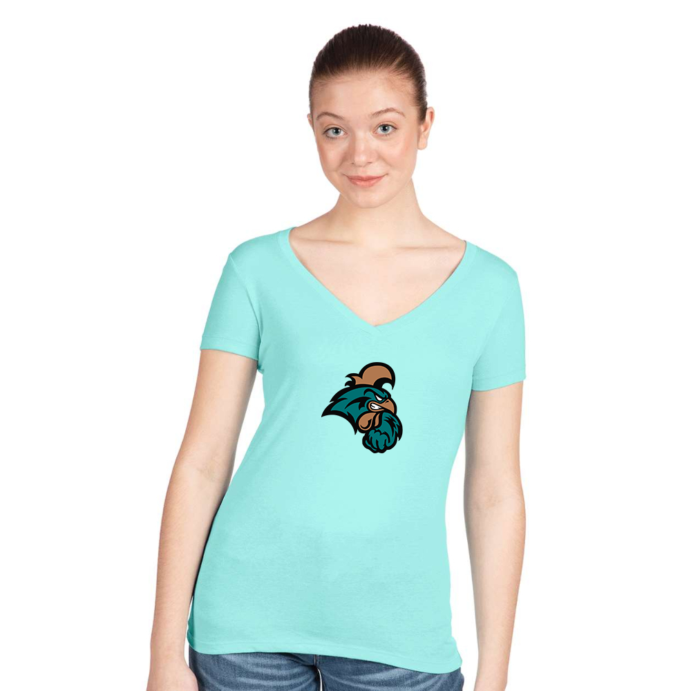 Women's Coastal Carolina Chanticleers  Next Level V-Neck T-Shirt