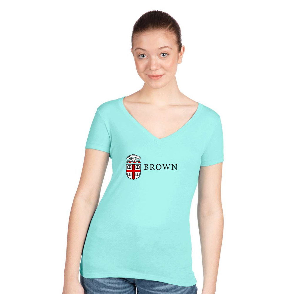 Women's Brown University Next Level V-Neck T-Shirt