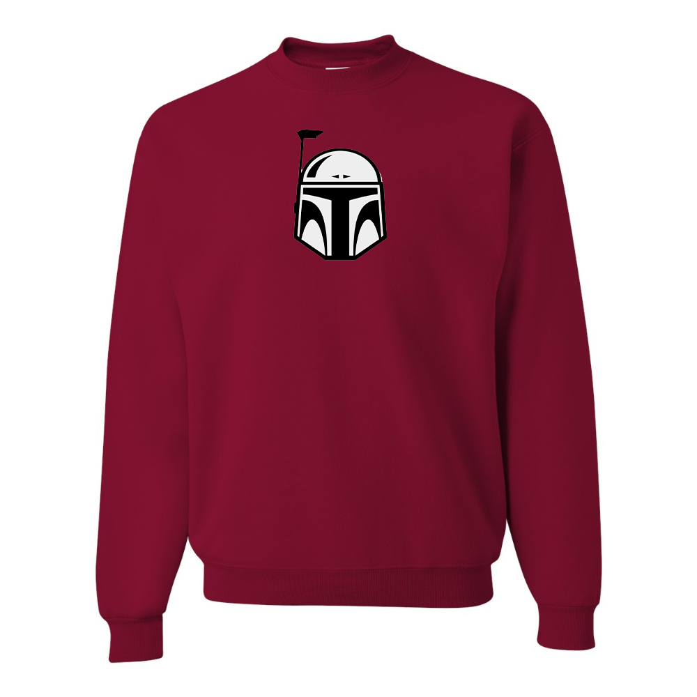 Men's Star Wars Boba Fett Helmet JERZEES NuBlend Crewneck Sweatshirt