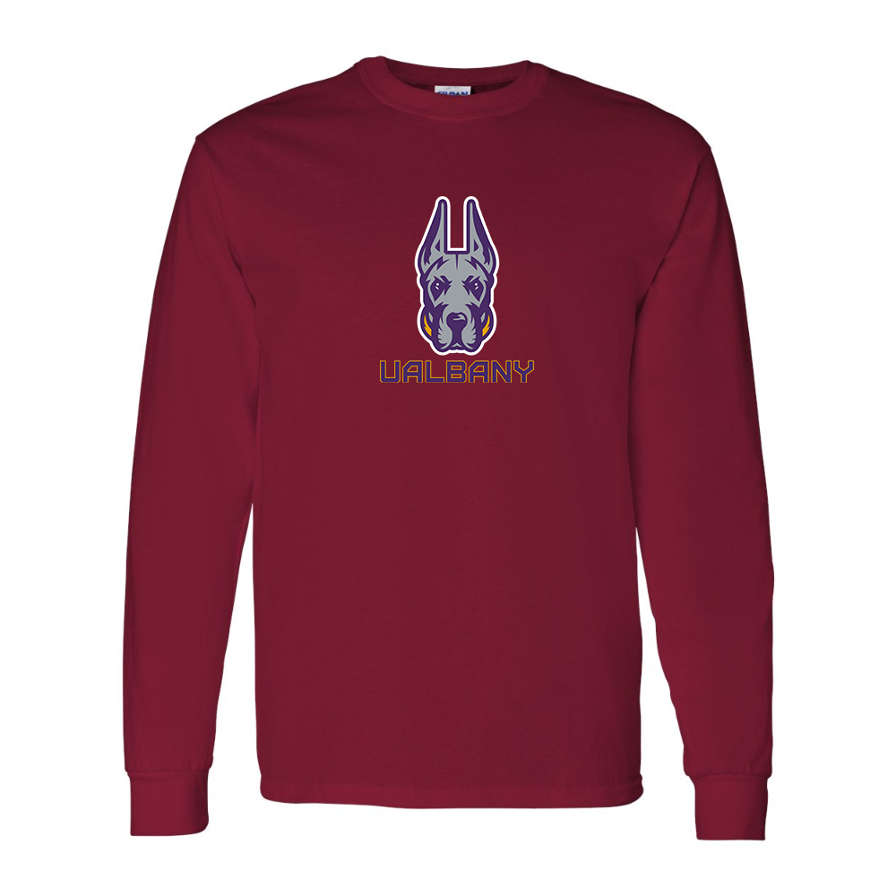 Men's Albany Great Danes Gildan Heavy Cotton Long Sleeve T-Shirt