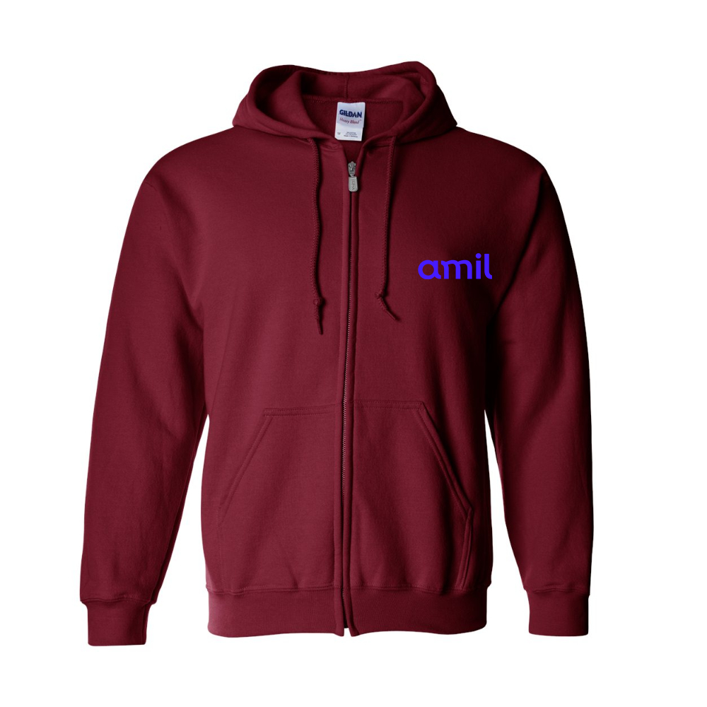 Men's  Amil  Gildan  Heavy Blend Full Zip Hooded Sweatshirt