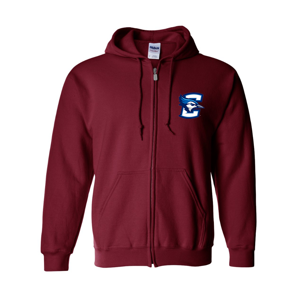 Men's Creighton Bluejays  Gildan  Heavy Blend Full Zip Hooded Sweatshirt
