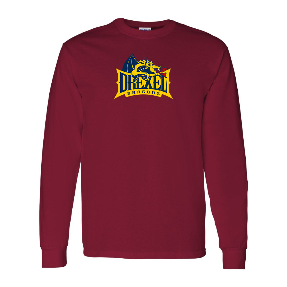 Men's Drexel Dragons Gildan Heavy Cotton Long Sleeve T-Shirt