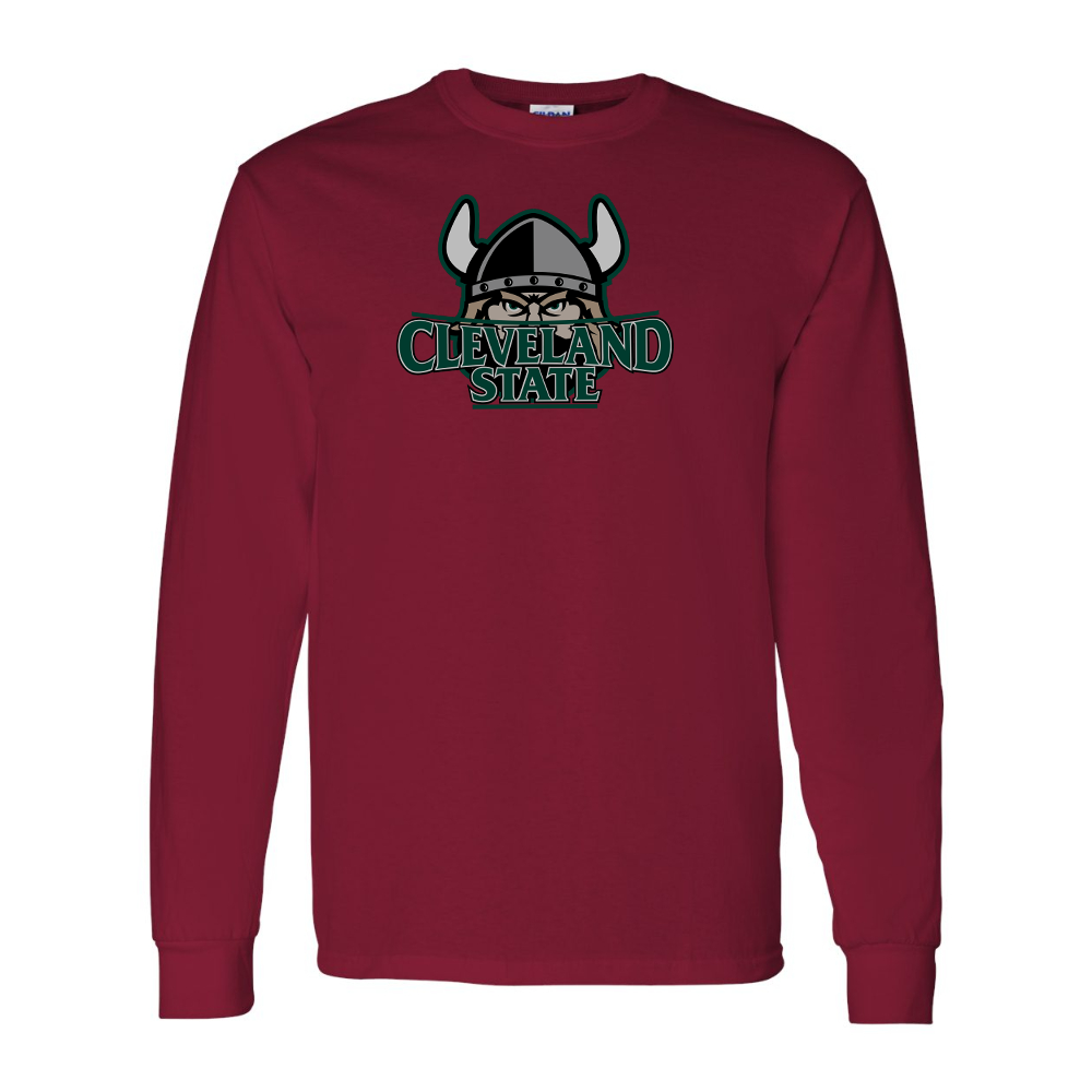 Men's  Cleveland State Vikings Gildan Heavy Cotton Long Sleeve T-Shirt