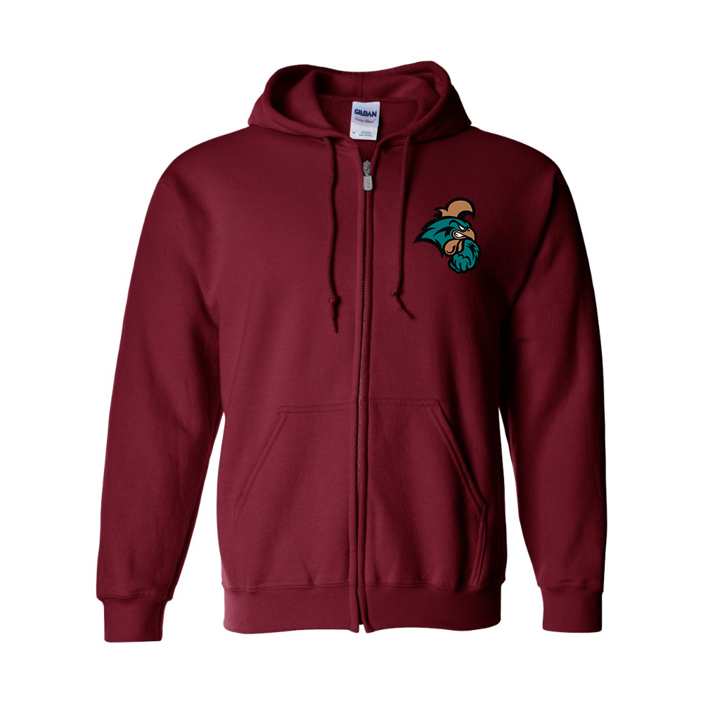 Men's  Coastal Carolina Chanticleers  Gildan  Heavy Blend Full Zip Hooded Sweatshirt