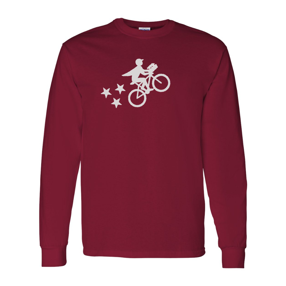 Men's Postmates Bike Gildan Heavy Cotton Long Sleeve T-Shirt