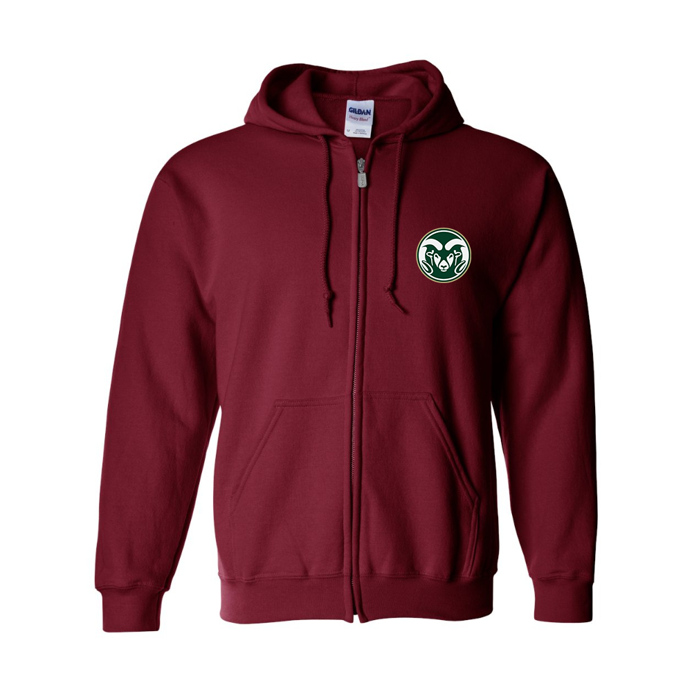 Men's Colorado State Rams Gildan  Heavy Blend Full Zip Hooded Sweatshirt