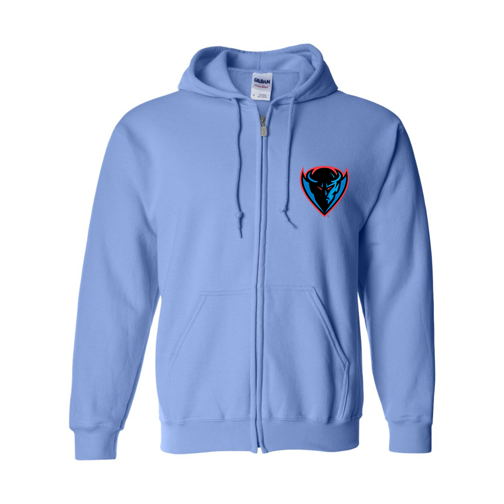 Men's  DePaul Blue Demons Gildan  Heavy Blend Full Zip Hooded Sweatshirt