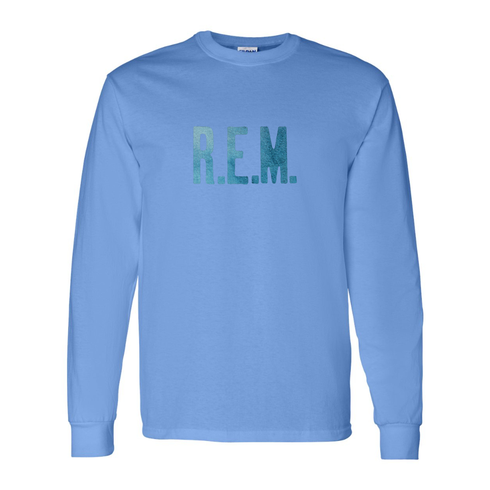 Men's  R.E.M. Blue  Gildan Heavy Cotton Long Sleeve T-Shirt
