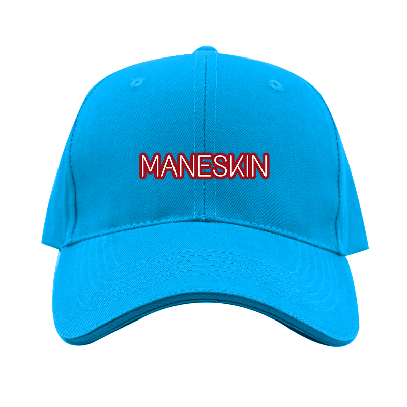 Maneskin Red Neon Letter Logo  Dad Baseball Cap Hat