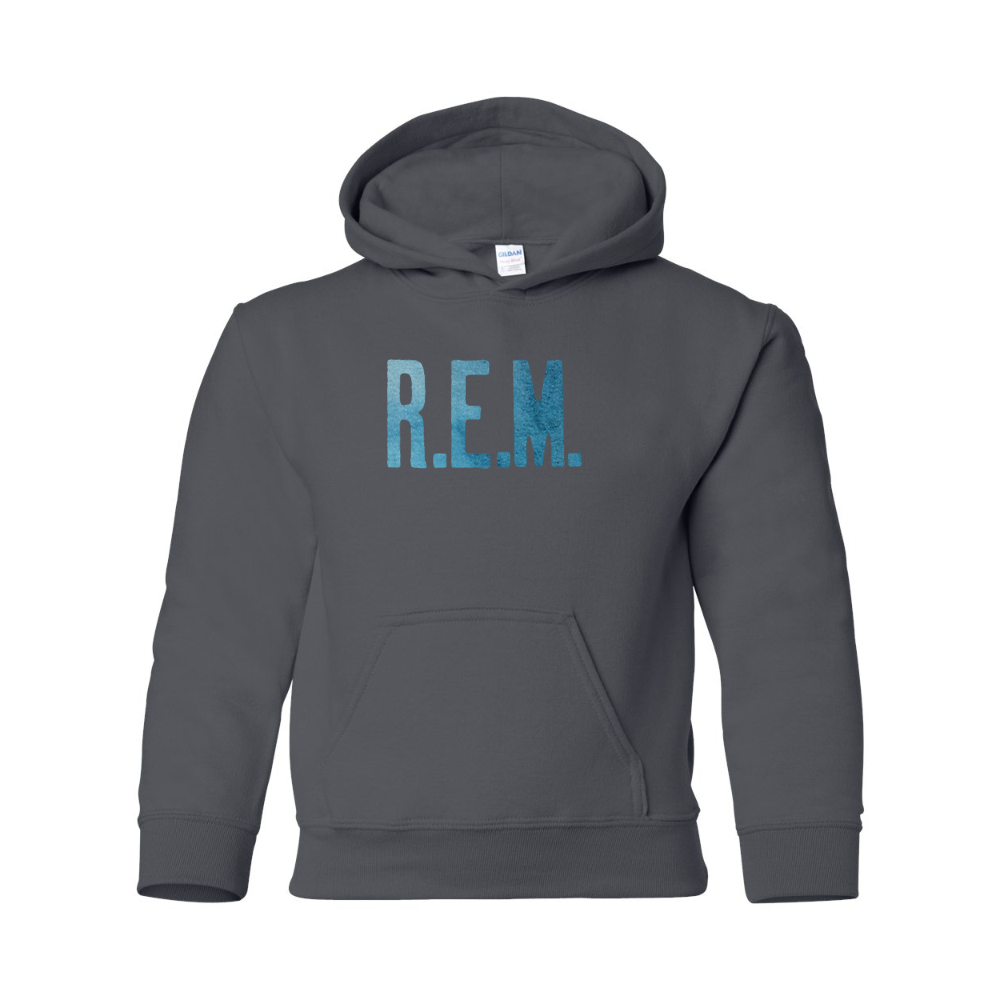 Youth R.E.M. Blue Gildan Heavy Blend  Hooded Sweatshirt