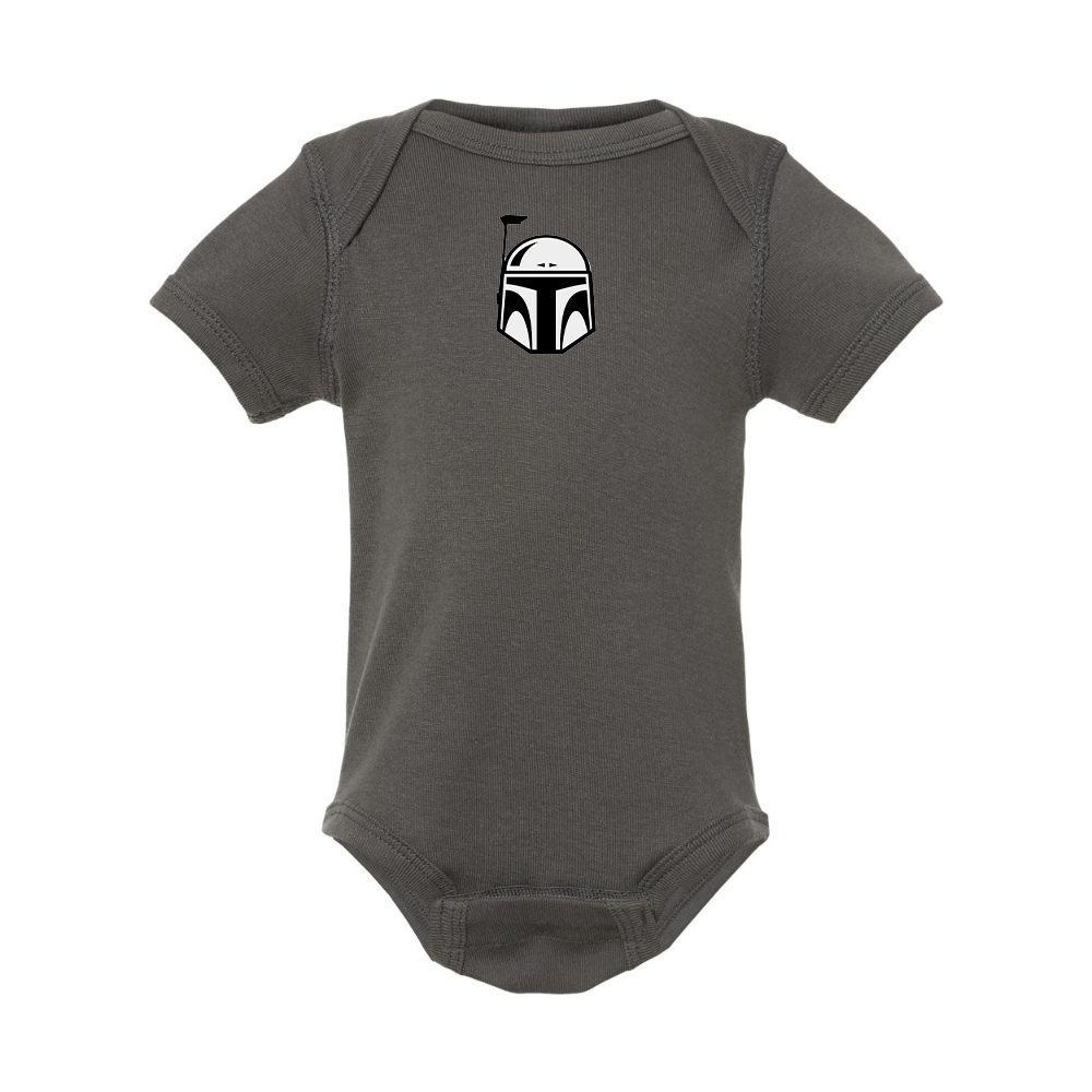 Star Wars Boba Fett Helmet Rabbit Skins Infant Baby Rib Bodysuit