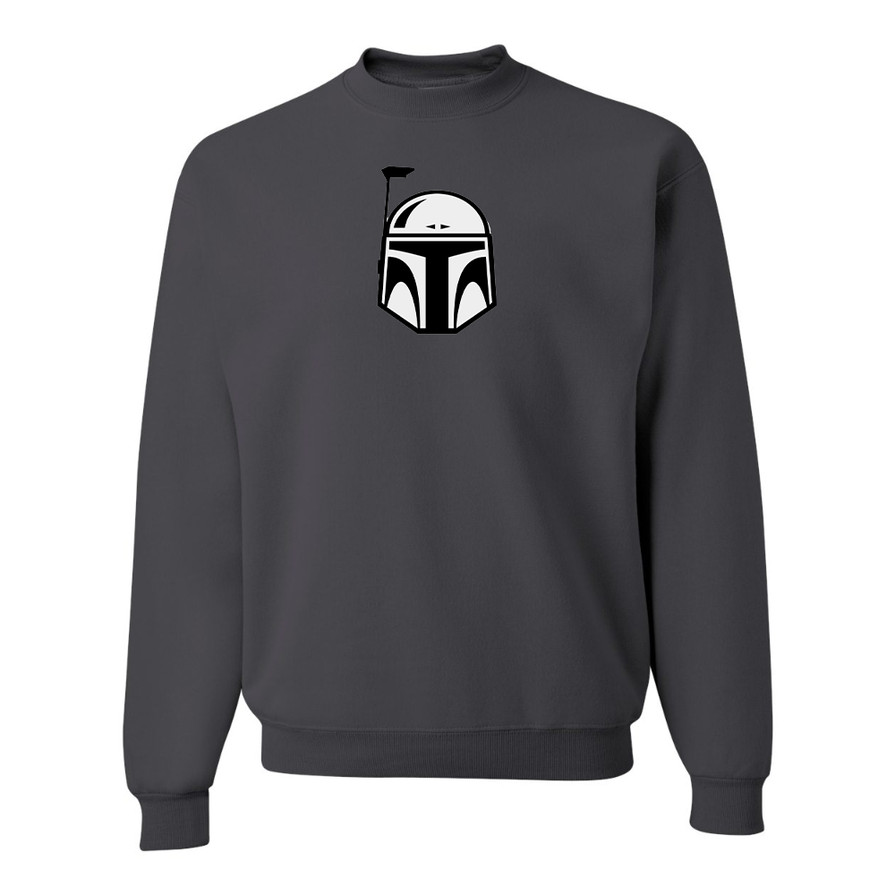 Men's Star Wars Boba Fett Helmet JERZEES NuBlend Crewneck Sweatshirt