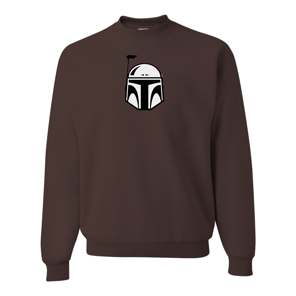 Men's Star Wars Boba Fett Helmet JERZEES NuBlend Crewneck Sweatshirt