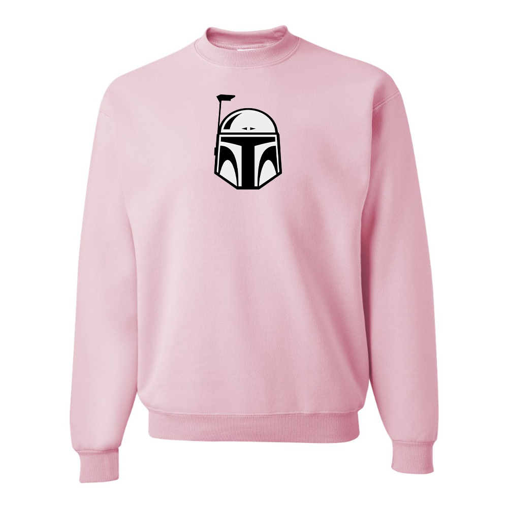 Men's Star Wars Boba Fett Helmet JERZEES NuBlend Crewneck Sweatshirt