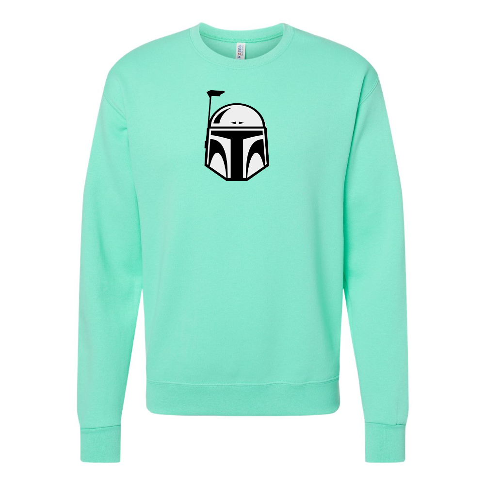 Men's Star Wars Boba Fett Helmet JERZEES NuBlend Crewneck Sweatshirt
