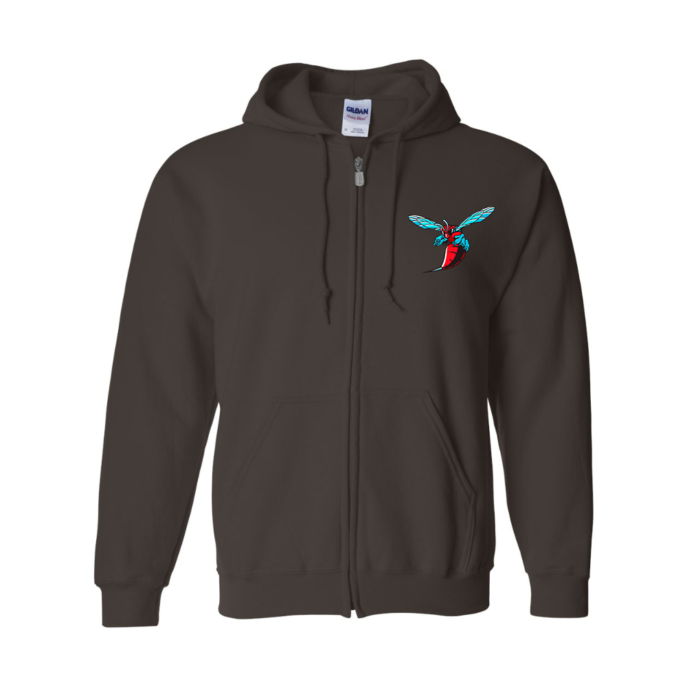 Men's Delaware State Hornets Gildan  Heavy Blend Full Zip Hooded Sweatshirt