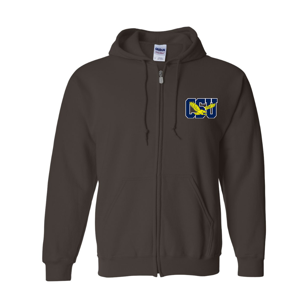 Men's Coppin State Eagles Gildan  Heavy Blend Full Zip Hooded Sweatshirt