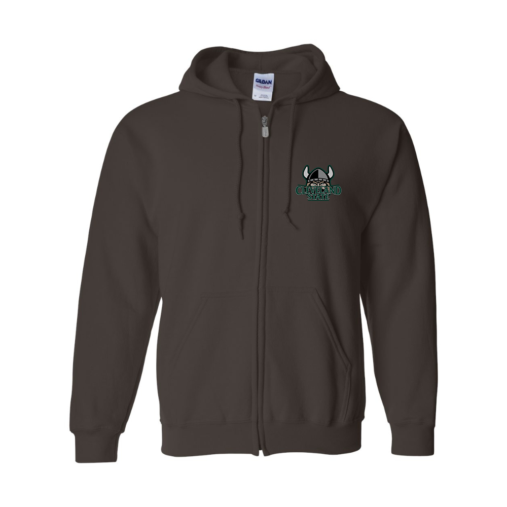 Men's Cleveland State Vikings  Gildan  Heavy Blend Full Zip Hooded Sweatshirt