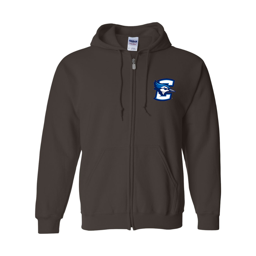 Men's Creighton Bluejays  Gildan  Heavy Blend Full Zip Hooded Sweatshirt