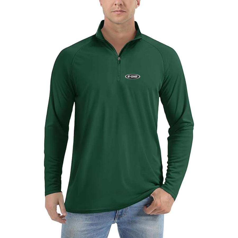 Men's E-One Logo Lightweight Quarter-Zip Athletic Shirt Long Sleeve Performance Wear