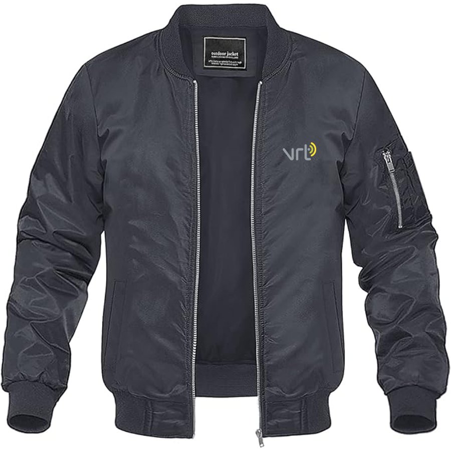 Men's VRT Logo Lightweight Bomber Jacket Windbreaker Softshell Varsity Jacket Coat