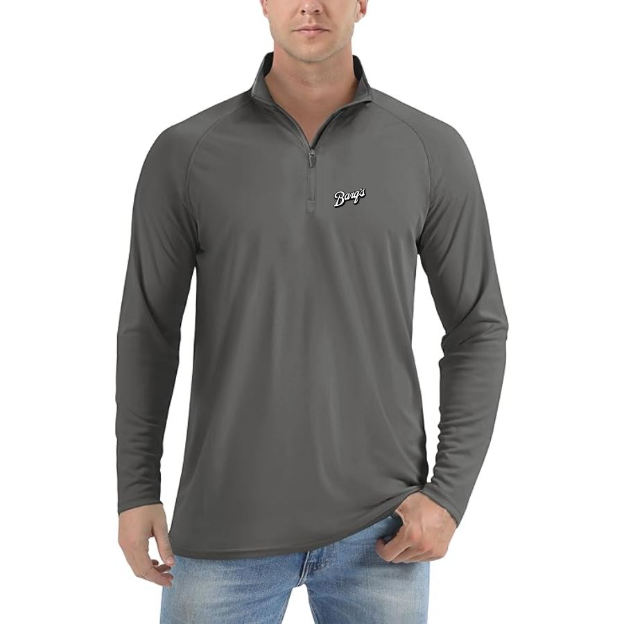 Men's Barqs Logo Lightweight Quarter-Zip Athletic Shirt Long Sleeve Performance Wear