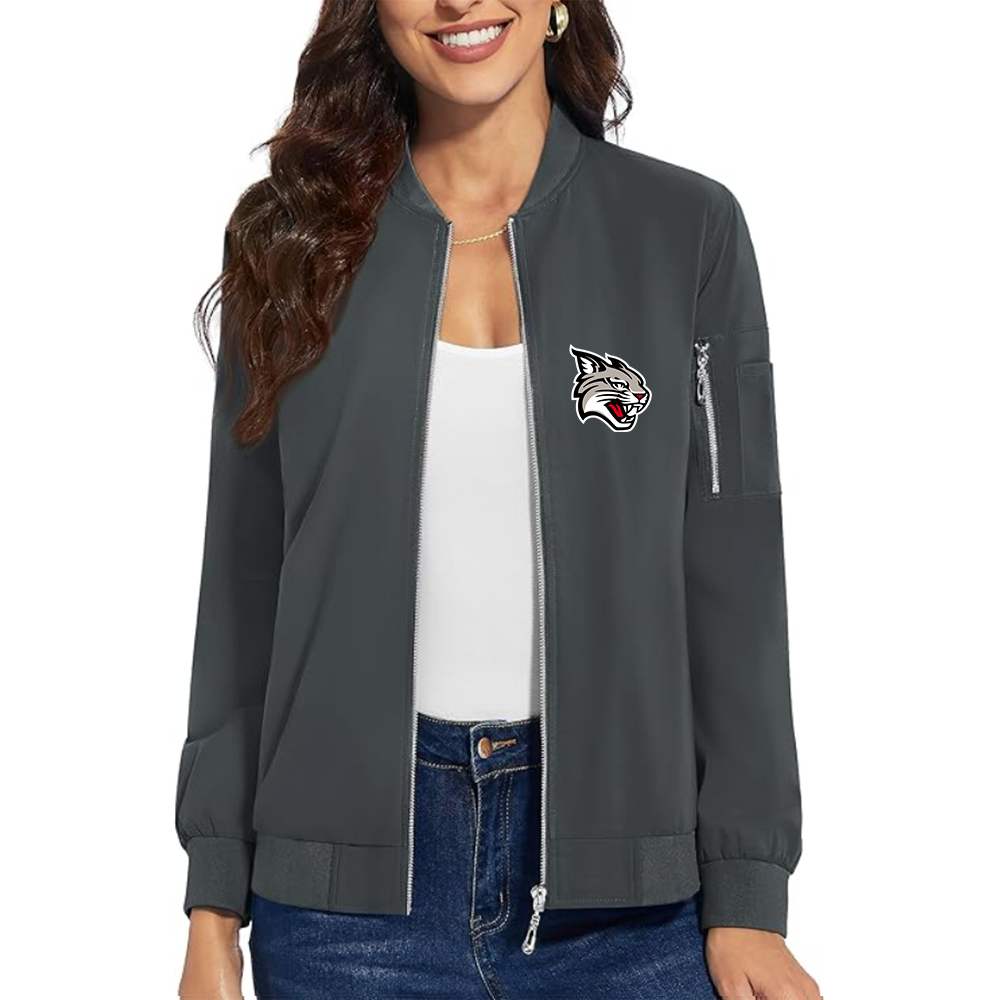 Women's  Davidson Wildcats  Premium Bomber Jacket with Polished Detailing and Functional Sleeve Pocket Modern Luxury Outerwear