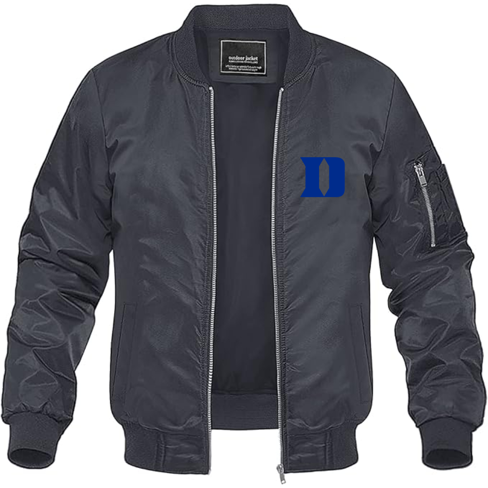 Men's  Duke Blue Devils Lightweight Bomber Jacket Windbreaker Softshell Varsity Jacket Coat