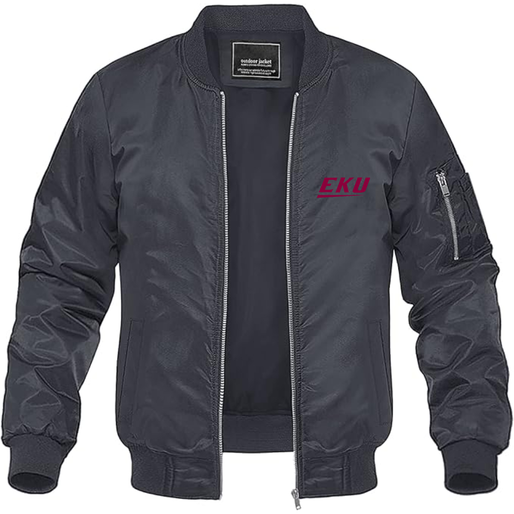 Men's Eastern Kentucky Colonels Lightweight Bomber Jacket Windbreaker Softshell Varsity Jacket Coat