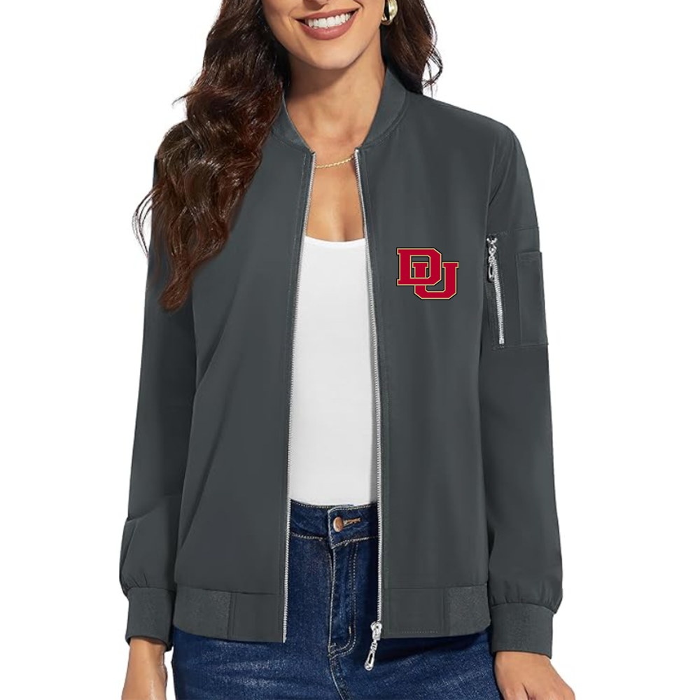 Women's Denver Pioneers  Premium Bomber Jacket with Polished Detailing and Functional Sleeve Pocket Modern Luxury Outerwear