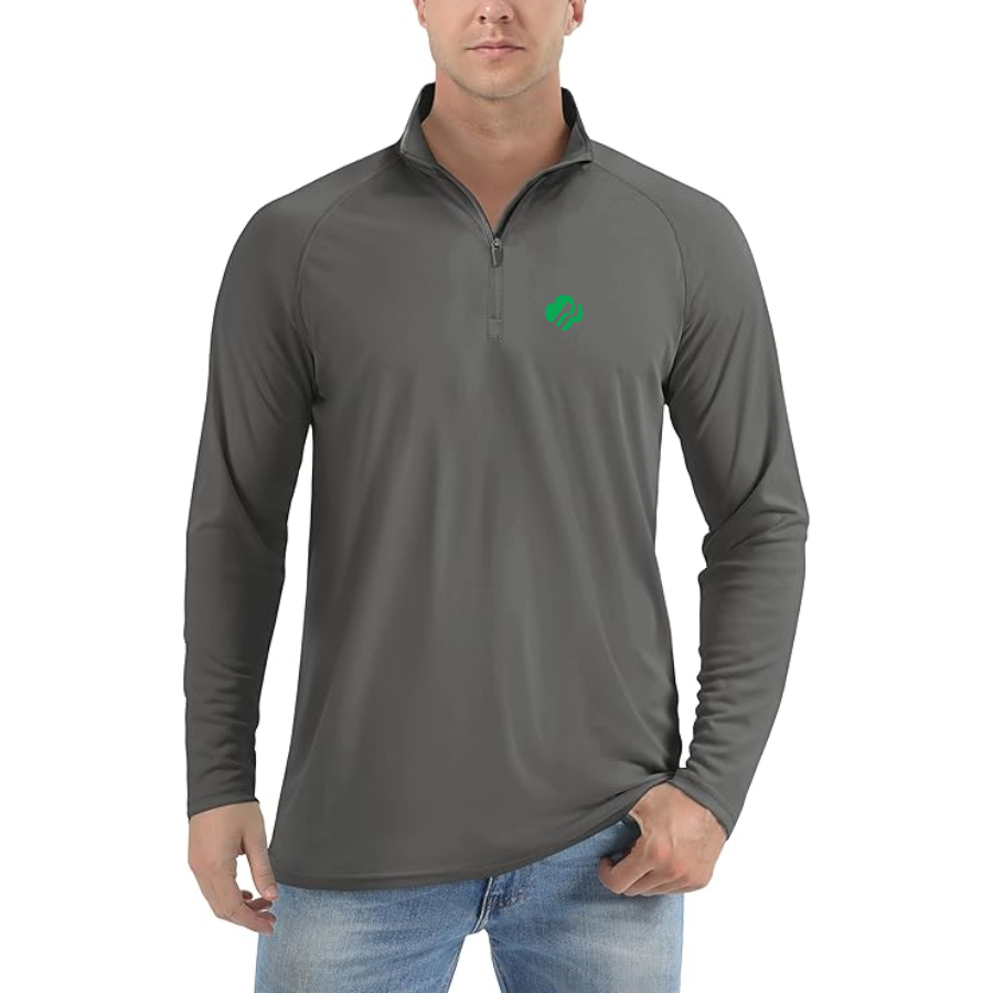 Men's Girl Scouts Logo Lightweight Quarter-Zip Athletic Shirt Long Sleeve Performance Wear