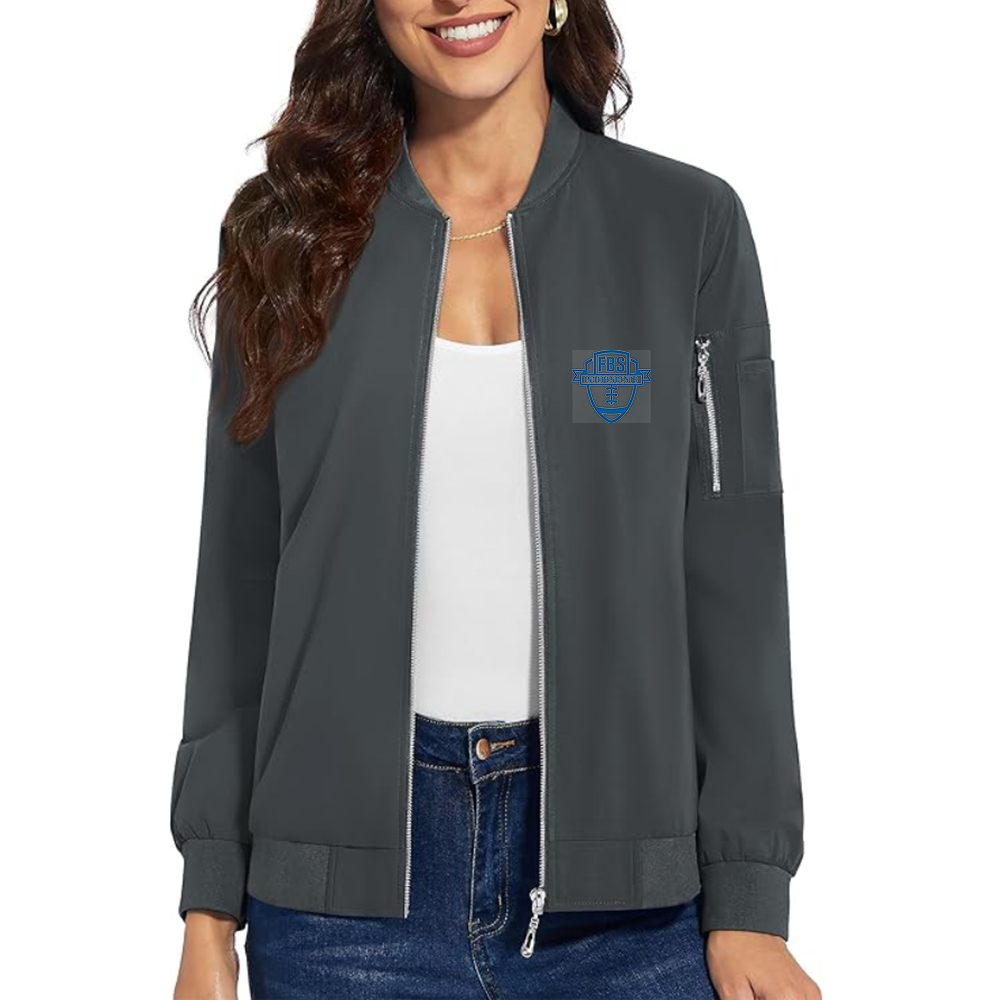 Women's  Division I FBS Independents Premium Bomber Jacket with Polished Detailing and Functional Sleeve Pocket Modern Luxury Outerwear