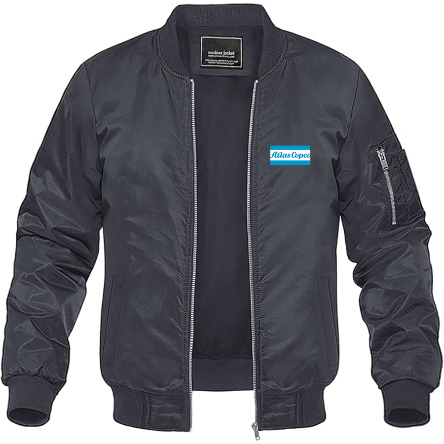Men's Atlas Copco Logo Lightweight Bomber Jacket Windbreaker Softshell Varsity Jacket Coat
